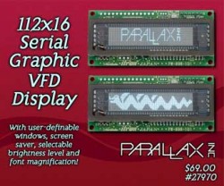Parallax - 112 x 16 Serial Graphic VFD Display